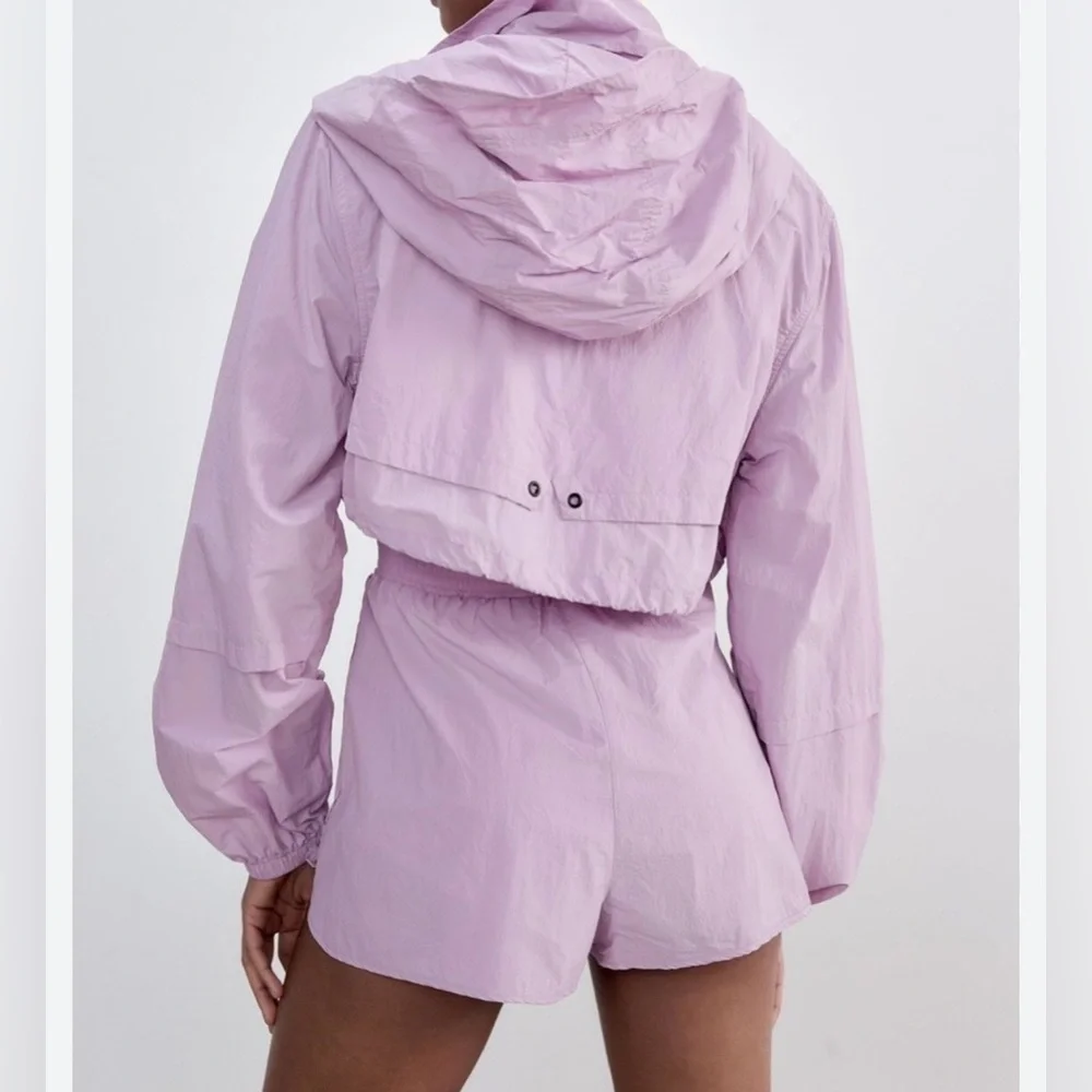 Zara high waisted, running jogging windbreaker shorts